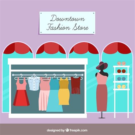 Free Vector Fashion Store With Elegant Clothes