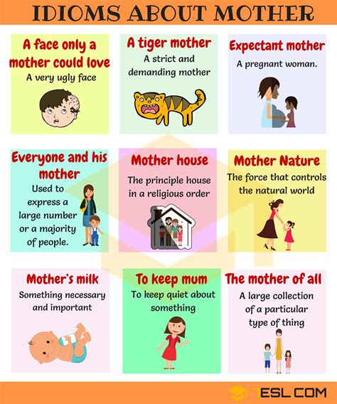 Mother Idioms 16 Useful Phrases And Idioms About Mothers • 7esl Learn English English