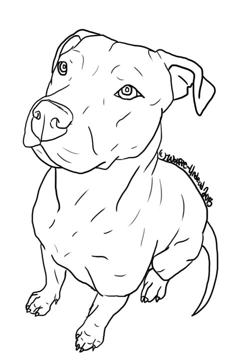 Free Pit Bull Line Art 10 By Wolfie On