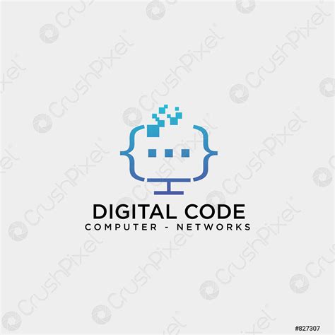 Code Programming Monitor Simple Logo Template Vector Illustration