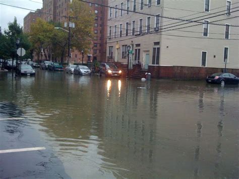 Normal Flooding Due To Heavy Rainfall In Hoboken Causes Road Closures