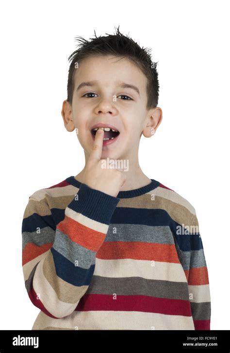 Kind Zeigt Seine Zähne Stockfotografie Alamy