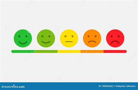 Emoticons Feedback Rating Scale With Smiles Representing Various