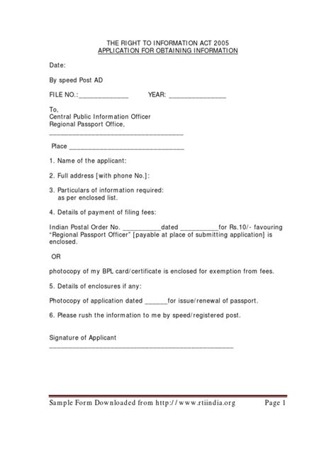 Looking for bank reference letter template format samples? Sample RTI Application for Passport1 | Passport ...