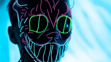 Download Wallpaper 1920x1080 Man Mask Neon Colorful