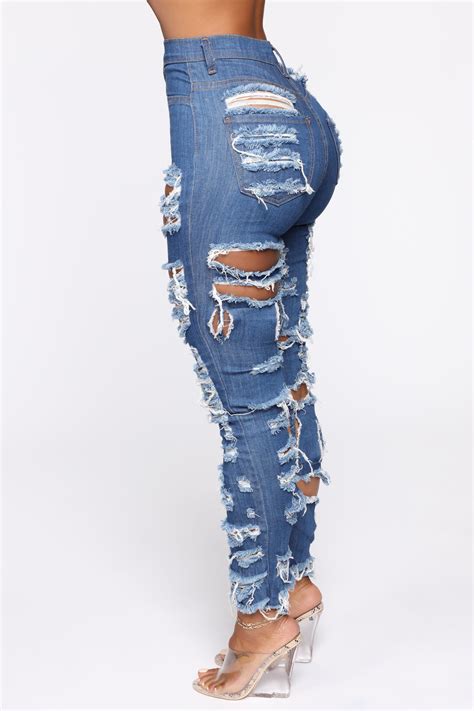 Clothes Shoes And Accessories New Womens Ladies Extreme Ripped Distressed Hole Skinny High
