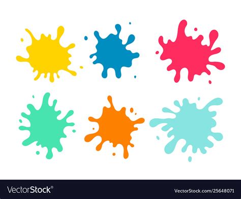 Colorful Paint Spots Set Royalty Free Vector Image