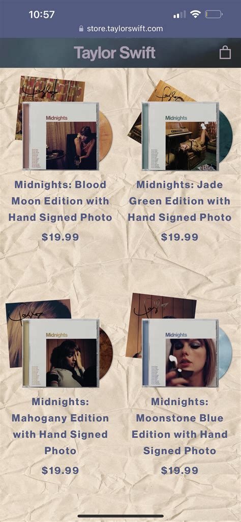 Taylor Swift Midnights Signed Mahogany Edition Cd
