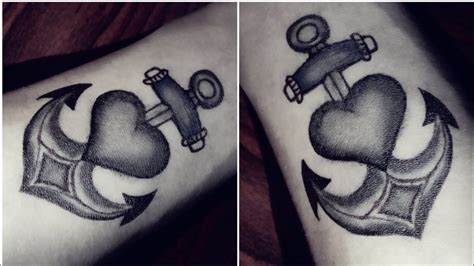 How To Make Simple Heart Tattoo With Anchor Heart And Anchor Tattoo