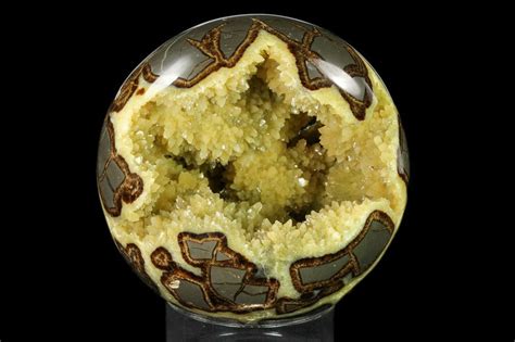 Crystal Filled Polished Septarian Sphere Utah For