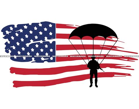 Paratrooper With American Flag Svg 1 Parachute Jumping Sports America