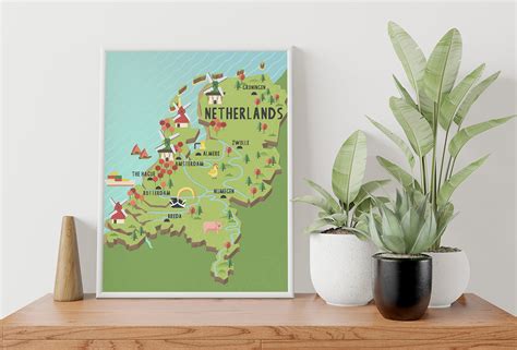 The Netherlands Cartoon Map On Behance