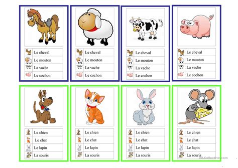 Jeu De 7 Familles Les Animaux Français Fle Fiches Destiné Jeux D