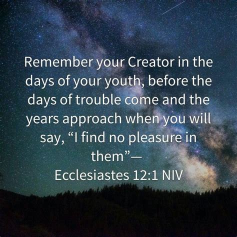Youth Verse As A Child Youth Verses Wisdom Ecclesiastes 12