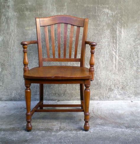 Wooden Captain Chair For Home Office Vintage Chairs Antique Wooden