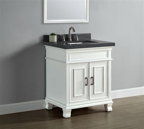 Achieve A Stylish Look In Your Bathroom With White Bathroom Vanity With Black Top Coodecor