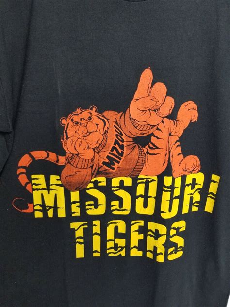 Vtg 80s Missouri Tigers Mizzou Single Stitch Jerzees Made In Usa Size Large Ebay