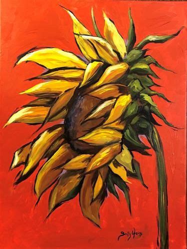 Daily Paintworks Poppin Sunflower Original Fine Art For Sale