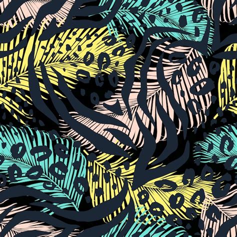 Premium Vector Abstract Geometric Seamless Pattern With Animal Print