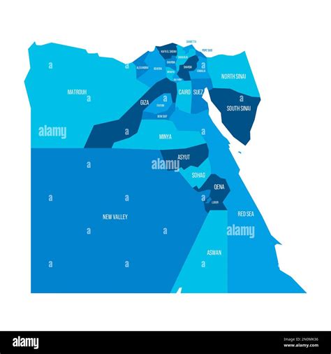 Egypt Political Map Of Administrative Divisions Governorates Flat