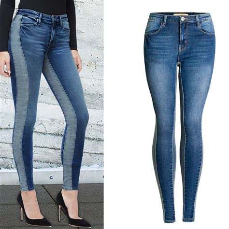 Aliexpress Buy Women Patched Jeans With Side Stripes Oversize