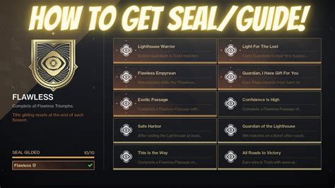 Destiny Guilded Regular Flawless Seal Explained And Guide Season Of The Chosen Youtube