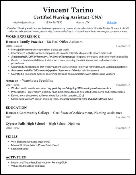 9 Certified Nursing Assistant Cna Resume Samples 2023