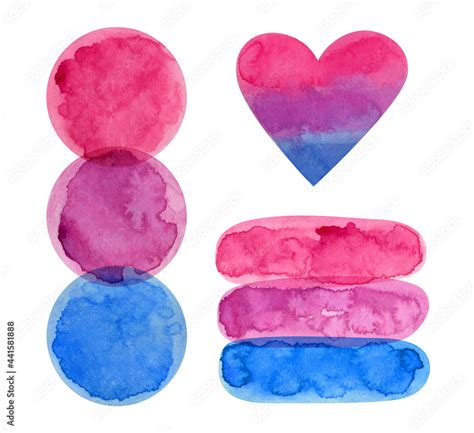 Bisexual Pride Watercolor Clipart Lgbt Art Rainbow Clipart For Bisexual Stickers Posters