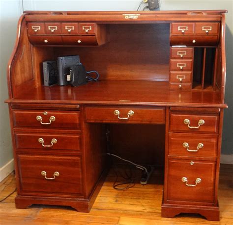 Solid Cherry Wood Roll Top Computer Desk 50000 Obo Portsmouth Ri