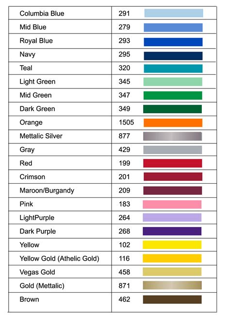 Color Chart I Fund Raise