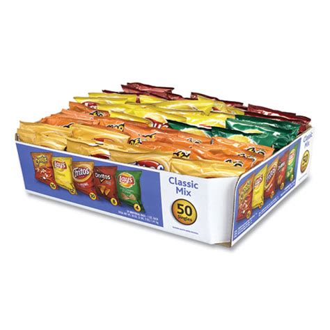 Frito Lay Potato Chips Bags Variety Pack Assorted Flavors 1 Oz Bag 50 Bagscarton