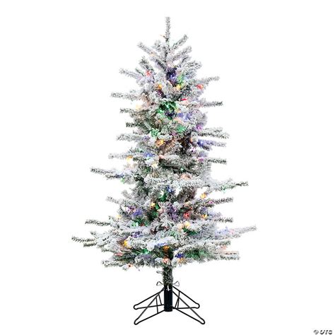 Vickerman 45 Flocked Sierra Fir Slim Artificial Christmas Tree Multi