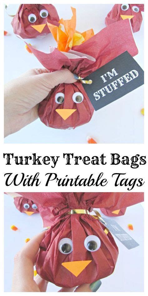 Turkey Treat Bags With Printable Tags Put Any Candy Or Fun Goodies
