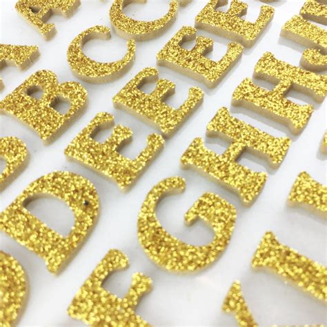 Gold Glitter Foam Letter Stickers 1 Set Embellishments
