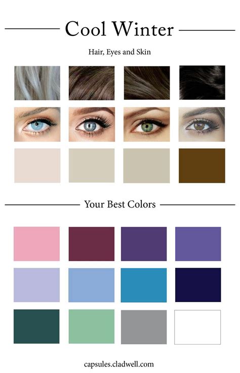 Cool Winter Palette With Hair Eyes And Skin Examples Skin Color