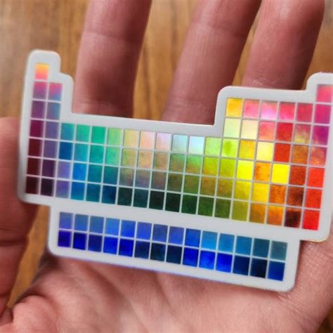 Sticker Vinyl Holographic Periodic Table Science Art 3 Etsy