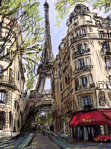 Street In Paris Illustration Stock Photo Ad Paris Street