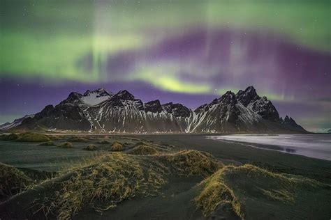 Landscape Show Sand Dunes Astro Aurora Stars Iceland Aurora