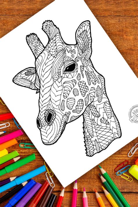 Tranquil Giraffe Zentangle Coloring Page Kids Activities Blog