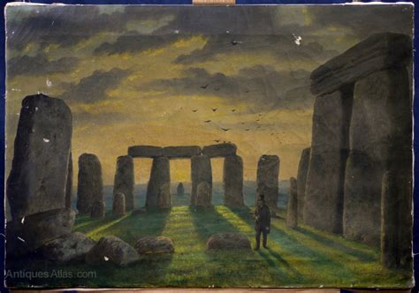 Antiques Atlas Stonehenge Oil On Canvas 19th Century