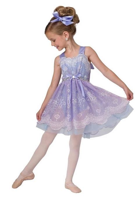 Dance Costume Intermediate Child Purple Glitter Dress Ballet Solo