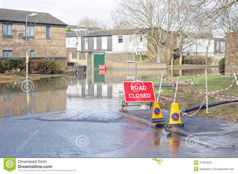 Road Closed By Flooding Basingstoke Editorial Stock Image Image Of