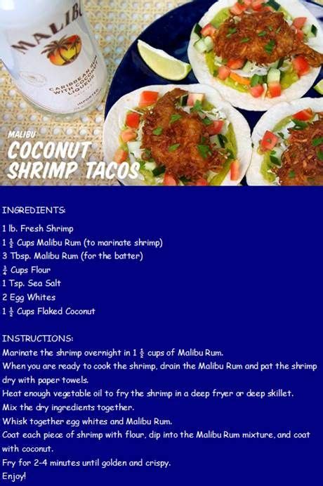 Malibu caribbean rum with coconut liqueur 375ml these pictures of this page are about:malibu coconut rum recipes. Malibu Rum Coconut Shrimp Recipe @MalibuRum | Coconut ...