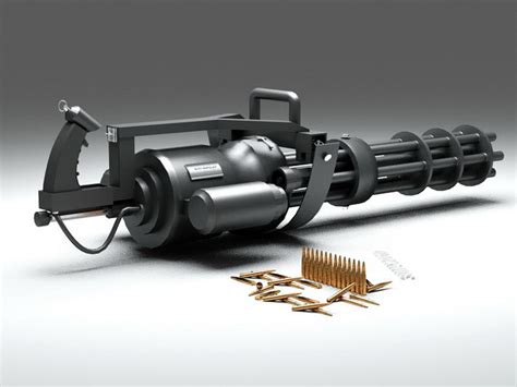M134 Minigun Machine Gun 3d Model 3ds Max Files Free Download