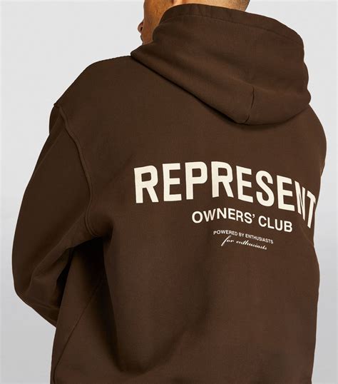 Mens Represent Brown Cotton Owners Club Hoodie Harrods Countrycode
