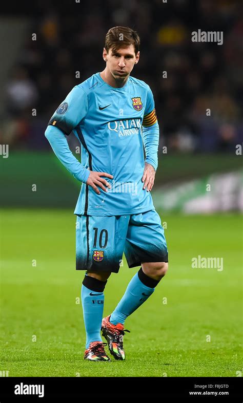 Barcelonas Lionel Messi Reacts During The Uefa Champions League Group