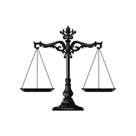 Vintage Scales Of Justice Vector Illustration 5906655 Vector Art At