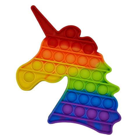 Push Pop Bubble Pop It Fidget Toy Unicorn Rainbow Wizzon