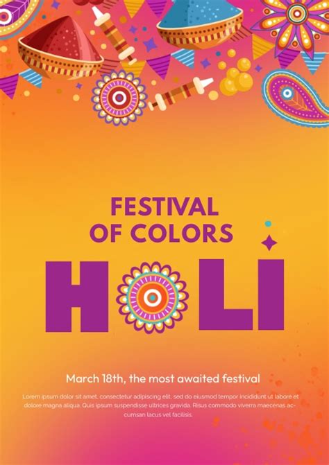 Holi Color Festival Event Template Postermywall