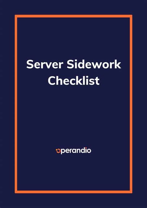 Server Sidework Checklist
